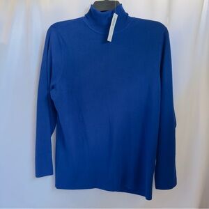 NWT Chico's SZ 4 or 2XL Royal Saphire Blue Long Sleeve Turtleneck Sweater Pullon